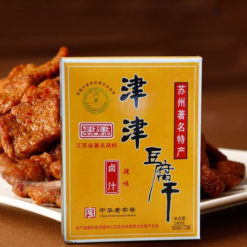 苏州特产津津卤汁豆腐干辣味180g 休闲速食豆制品 豆干小零食品